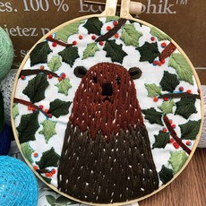 自然植物動物朋友迷你刺繡DIY, 2個, 01