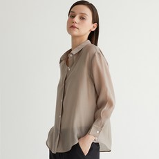 티에스에이치 여성용 세미 시스루 셔츠