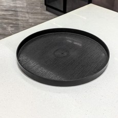 아메리칸로드 대형 원형 미끄럼방지 주방 트레이 HR2691, 블랙, 1개