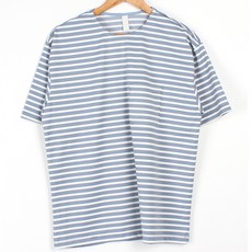 플레이즈 남성용 배색 스트라이프 면모달 스판 반팔 티셔츠