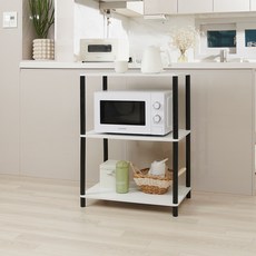 SixPoints TORNO 黑色多用途LPM縫隙收納櫃, 3層, 白黑色