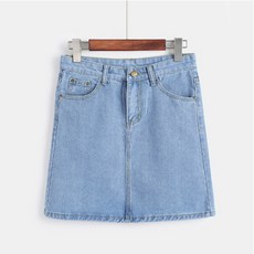지비비 A라인 미니 데님 청스커트