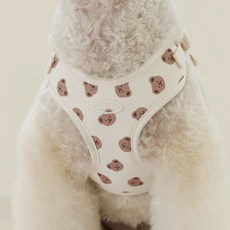 likalika 小熊貝貝狗狗X字型胸背帶, 奶油小熊