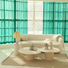 Maison Textile 四季室內設計彩色雪紡窗簾, 綠色