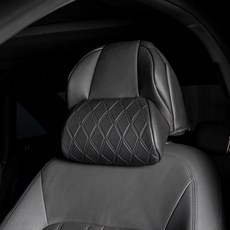 VENDICT 車用頭枕皮革頸枕 一體成形 VER2, 1個, 黑色