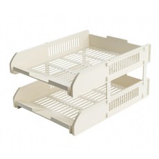 MaisonDimanche 辦公室書桌收納托盤, 白色, 2層