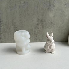 Homeflow 兔子石膏蠟燭香薰矽膠模具 01, 單一顏色