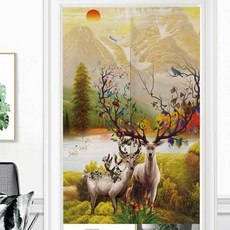 Market A 自然風小鹿插畫半簾, TYPE3