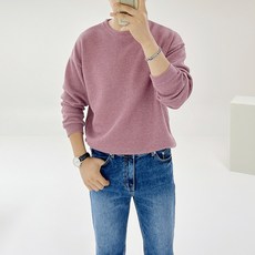 아도르클래식 캐슬 라운드 세미 오버핏 니트 맨투맨