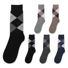 Si Ner socks 男士菱格紋西裝長襪6雙組