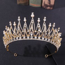 LUNA GLAM 自助婚紗 瑪倫 時尚皇冠 H1286, 1個, 金色(TRZ155)