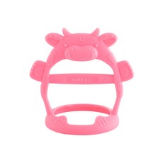 베이비앤아이 실리콘 카우 손목 치발기, 베리핑크, 1개