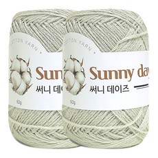 Knitt Sunny Days 亮粉棉線 60g, 08淺薄荷灰, 2個
