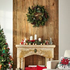 Modern House 大松果花環, 綠色, 1個