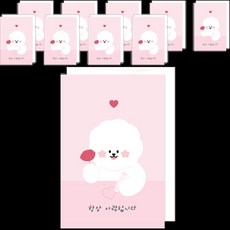 Donna&deco Dona與朋友們 康乃馨文字明信片套組 (明信片10張+信封10個+貼紙10張) D001 Dona我愛你, 1組, 我愛唐娜