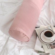 FORHOME 手工摩卡亞麻圓形身體抱枕套 (不含枕芯), 復古粉