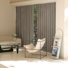 WINDOW DRESS 氣氛記憶遮光窗簾 2p + 窗簾綁帶組, 灰色