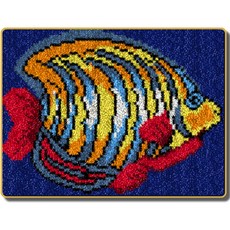 Allode 水生動物地毯墊 DIY地毯繡套組 中文版 彩色印刷網格, 1套, NO_01