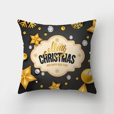 Dasababa 聖誕裝飾抱枕套, 質感黑 D