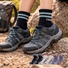 크로커다일 여성용 스포츠 중목 이중쿠션 메쉬통기성 흔들림방지 등산양말 6족 세트 CD397, 차콜, 오트밀, 퍼플, 1세트