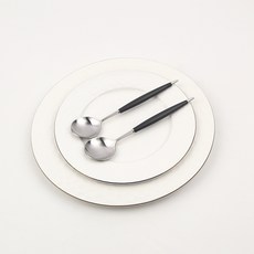 Bogen Montblanc 可愛餐具甜點匙, 黑色, 2個