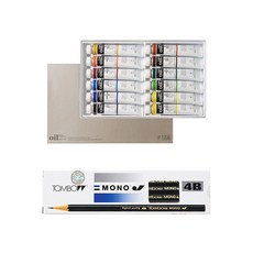 ShinHan 油畫顏料 50ml+經典鉛筆 4B 12入, 12 種顏色