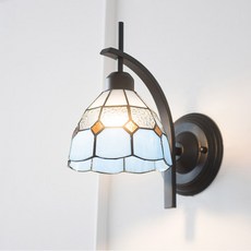 hit LIGHTING 彩色玻璃1頭壁燈 F30281, 藍色波浪