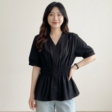 INFIOUS 女款大尺碼寬鬆腰部抓皺罩衫 I263-0188