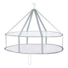 E.City 可折疊透氣防變形雙層曬衣平網2件組 177g 74 x 63 x 60cm Grey 1組, 灰色