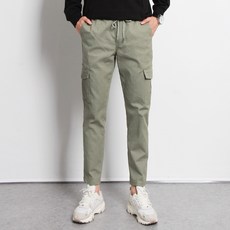 더마인드 남성용 JM 면스판 베이직 카고 밴딩 팬츠