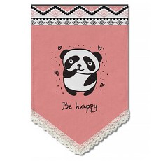 I Love Home 動物角色魔鬼氈旗幟窗簾, TYPE 13