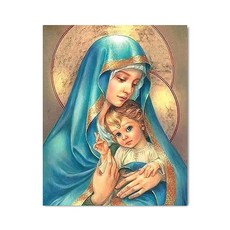 ADICO 帆布DIY數字油畫 聖母瑪利亞與聖嬰耶穌的擁抱 40 x 50 cm, 混合色, 1個