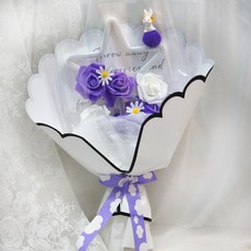 블뤼엔 조화 큐티 무드등 꽃다발, 매력적인 퍼플, 1개