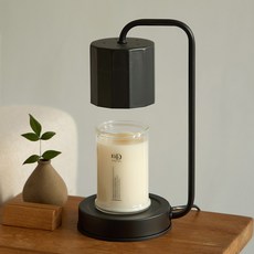 Ein.D 蠟燭百貨 現代魔方融蠟燈 + 370g大豆蠟燭組合, 薰衣草, 黑色(融蠟燈)