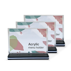 Adlabel 黑色壓克力菜單板POP立牌 橫式, 3個