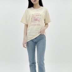 안다로미 여성용 통기성 크렘므 반팔 티셔츠