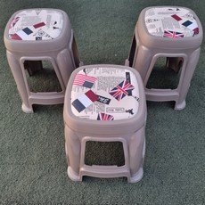 유럽풍 인테리어 사각방석의자 특대 3p, 그레이