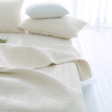 하프데이 국내 제조 피그먼트 60수 순면 줄누비 이불 스프레드, 내추럴크림