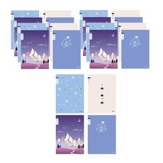 ibis 男童用國小3-6年級日記本窄行4款x5入組 12223, 宇宙 + 三角飯糰 + 山 + 行星, 1套