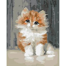 The Whale DIY油畫名畫繪製 50 x 40 cm 貓咪, 毛茸茸的貓咪