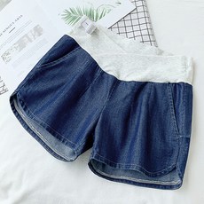 I Love Home牛仔風格口袋孕婦短褲