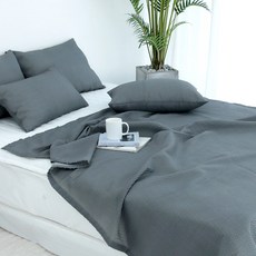 SCOHOME 素色夏季泡泡紗涼被, 心跳木炭