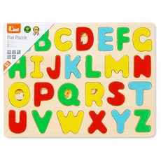 VIGA 孩童字母造型木製拼圖, 1個, 26件