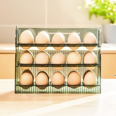 바른리빙 자동오픈 계란 보관함, 그린, 1개