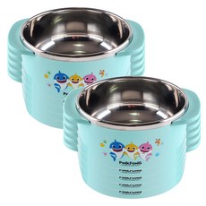 aizoum 碰碰狐鯊魚防滑不鏽鋼兒童碗組, 混色, 10入