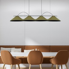 멜리빙 DS 파블로 그로브 펜던트 식탁등 LED20W 삼색변환 리모컨 플리커로우, 카키 + 블랙