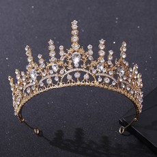 LUNA GLAM 自助婚紗 奢華優雅皇冠 G278, 1個, 金白色