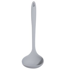 Kitchen Factory 糖果色迷你矽膠湯勺，灰色，耐熱100℃，韓國製造, 1支, 15.5 x 7cm