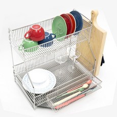 올스텐 퍼펙트 클린 식기건조대 2단, 실버, 1개