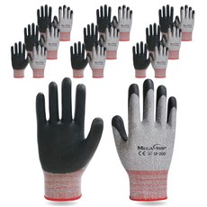 MEGA GRIP 足部塗層工作手套 S SP-200, 灰色的, 10個